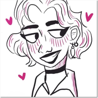 Cheeky Glance from a Short-Haired Beauty Posters and Art